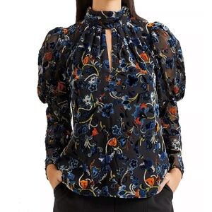 French Connection velvet Avery blouse